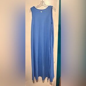 Chic Blue Sleeveless Maxi Dress